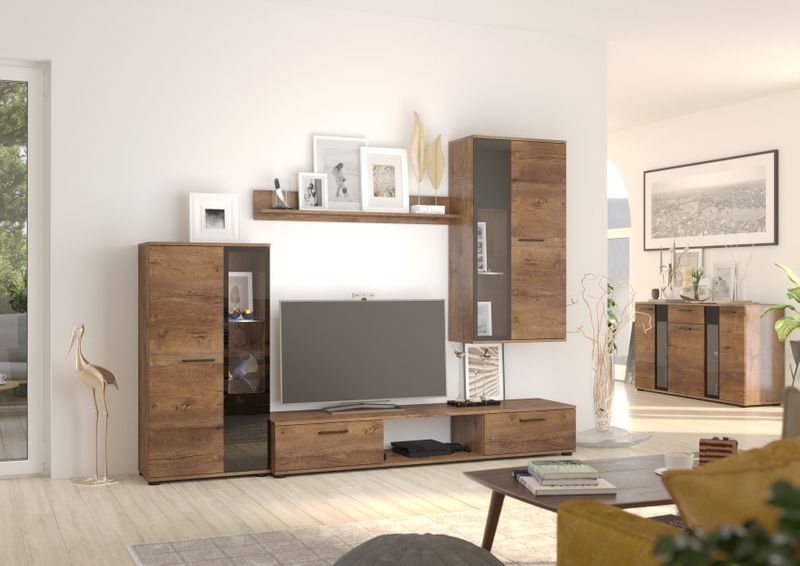 Komoda SALSO 140 cm biała oświetlenie led szafka regał meble do salonu zdjęcie 9