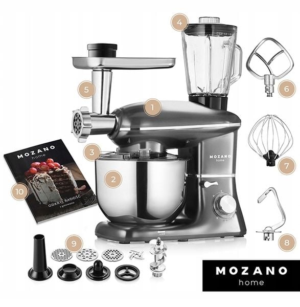 ROBOT KUCHENNY PLANETARNY MASZYNKA DO MIĘSA MIKSER BLENDER 6,2l + PRZEPISY zdjęcie 7