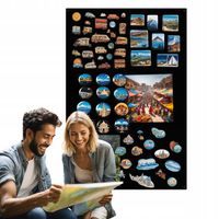 Tablica Magnetyczna na Magnesy z Podróży – Metalowa, Czarna, Loft