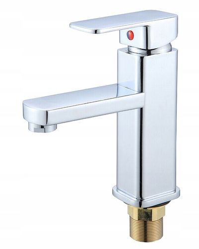 BATERIA ŁAZIENKOWA UMYWALKOWA KRAN STOJĄCA KWADRAT DO UMYWALKI CUBE CHROM na Arena.pl