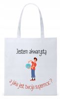 Torba Biała Eco Shopper Dla Akwarysty Prezent Z Nadrukiem Ze Zdjęciem