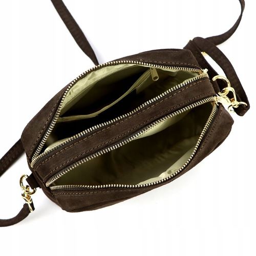 TOREBKA DAMSKA ZAMSZOWA LISTONOSZKA BRĄZOWA CZEKOLADOWA LAURA BIAGGI SKÓRA na Arena.pl