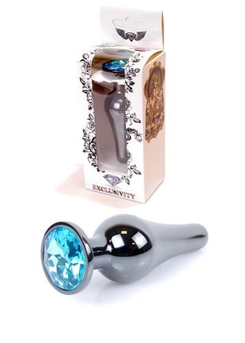 Plug-Jewellery Dark Silver Butt Plug- Light Blue na Arena.pl