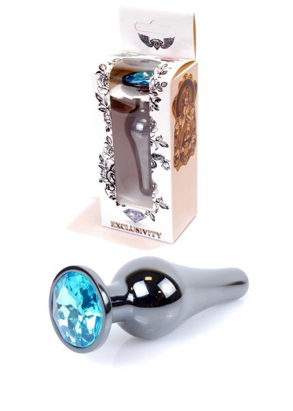 Plug-Jewellery Dark Silver Butt Plug- Light Blue zdjęcie 9