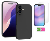 Etui matowe do APPLE IPHONE 17 czarny case obudowa plecki + szkło na ekran