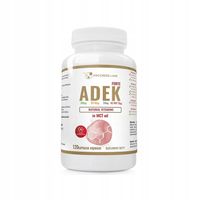 PROGRESS ADEK Complex WITAMINY A D3 E K2 MK-7 w OLEJU MCT 120 KAPS