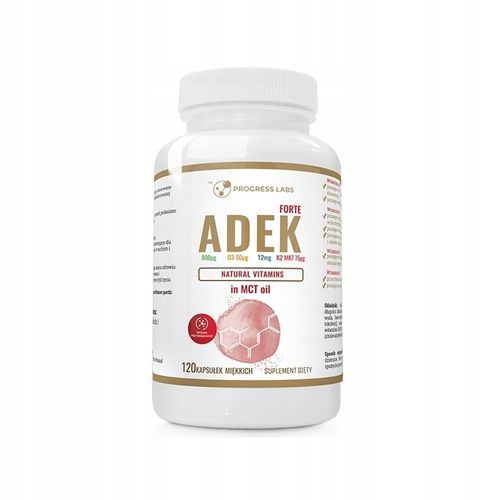 PROGRESS ADEK Complex WITAMINY A D3 E K2 MK-7 w OLEJU MCT 120 KAPS na Arena.pl