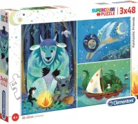 Puzzle 3x48 elementów. Supercolor. Fantastyczni przyjaciele