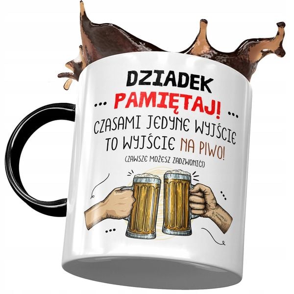 Kubek Czarny Dla Dziadka Dzień Dziadka Na Prezent Z Nadrukiem Ze Zdjęciem zdjęcie 1