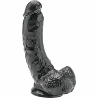 get real model 20,5 cm czarny - anatomiczna forma z kulistymi elementami