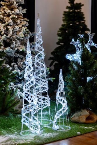 Dekoracja Stożek 30 LED 60 cm do użytku wewnętrznego i zewnętrznego zimny biał na Arena.pl