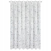 Firana gotowa na przelotkach BESSY 350x250 biała różowe kwiaty