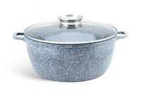 SOLIDNY Garnek MARMURKOWY OKRĄGŁY 28cm 6.8L DO GOTOWANIA PIECZENIA INDUKCJA