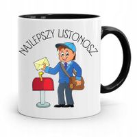 Kubek Czarny Dla Listonosza Najlepszy Listonosz Z Nadrukiem Ze Zdjęciem