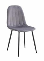 Krzesło welurowe tapicerowane nowoczesne do jadalni salonu Monica2 c. szare