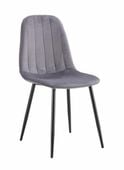 Krzesło welurowe tapicerowane nowoczesne do jadalni salonu Monica2 c. szare