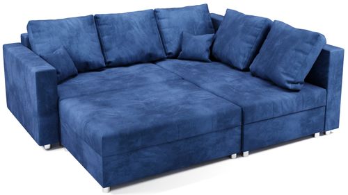 Kanapa Narożnik z Funkcją Spania i Pojemnikiem Mini Prince Czarny Prawy na Arena.pl