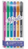 długopis żelowe 6szt metallic  8197