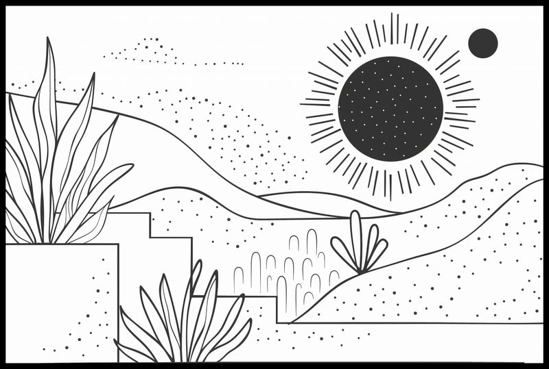 Plakat 91,5x61cm Linearny Pejzaż zdjęcie 2