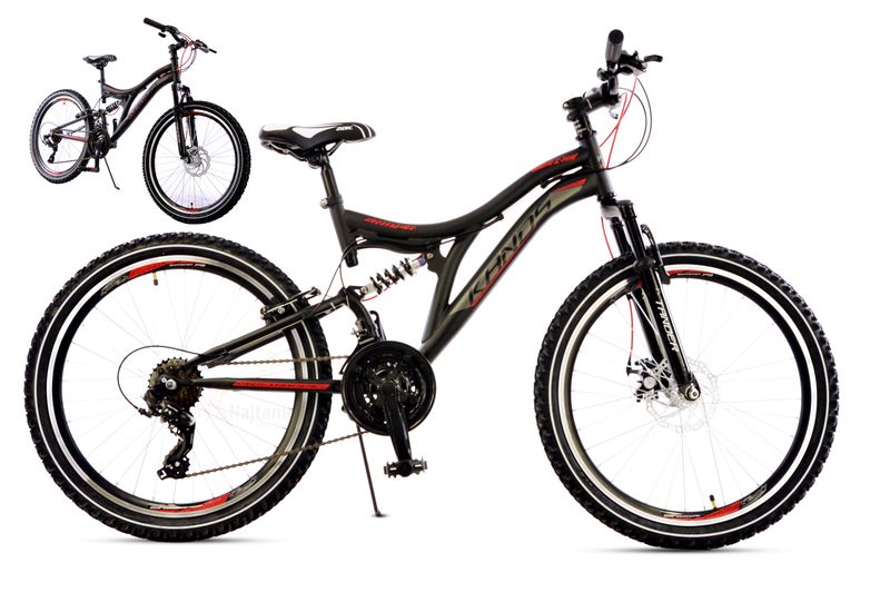 ROWER DLA CHŁOPCA 24 KANDS SNIPER 2XAMOR CZARNOCZERWONY NOWY 2018