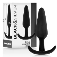 black&silver kael silikonowy stymulator analny z ergonomicznym