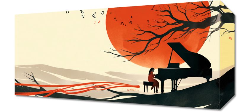 Obraz 40x20cm Pianistka zdjęcie 1