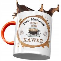 Kubek Pomarańczowy Dla Mechatronika Strzeli Kawkę Z Nadrukiem Ze Zdjęciem