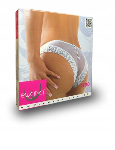 Ewana 090 Prześwitujące Koronkowe Figi Czarny XL na Arena.pl