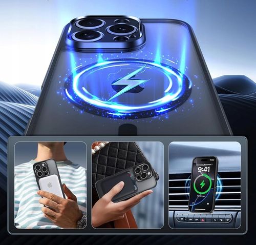 Etui do iPhone 16 PRO 5G do MagSafe WZMACNIANE 360° MATT CASE + 2x SZKŁO na Arena.pl