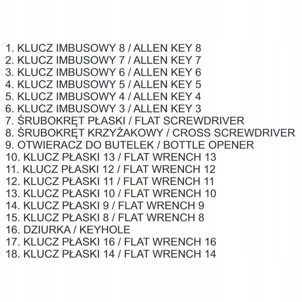 Multitool Brelok Narzędzie Wielofunkcyjne 18W1 + GRATIS! zdjęcie 4