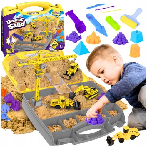 PIASEK KINETYCZNY POJAZDY BUDOWLANE DUŻY ZESTAW XXL DLA DZIECI PIASKOWNICA na Arena.pl