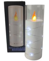 Świeca oplatana LED GRANDE 5509 D55H150 biała/biały zimny