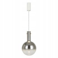 Lampa Sufitowa TORONTO Biały Srebrny Szklany Klosz 1xGU10 25x167cm Wisząca