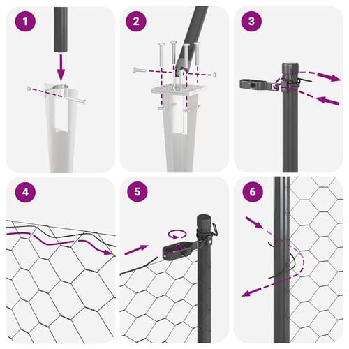 Ogrodzenie z słupkami Szary 1 x 25 m Stal pokryta PCV na Arena.pl