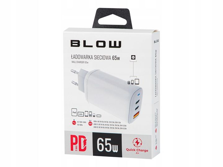 ŁADOWARKA SIECIOWA USB 2xUSB-C 65W SZYBKA QC4+ PD zdjęcie 5