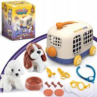 ZESTAW LEKARZA MAŁY WETERYNARZ MASKOTKA PIES TRANSPORTER PLUSZAK MATADI