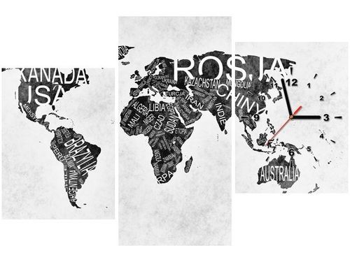 60CM 90 ZEGAR 3 ELEM MAPA ŚWIATA ŚCIENNY na Arena.pl