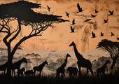 Plakat 59,4x42cm Zarysy z Sawanny
