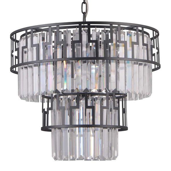 Żyrandol LAMPA wisząca FILIP PND-43493-7A Italux glamour OPRAWA kryształowy ZWIS crystal przezroczysta czarna zdjęcie 1
