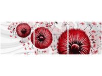 70 90CM OBRAZ 3 ELEM CZERWONY DMUCHAWCE 4 ŚCIENNY DRUK PŁÓTNO