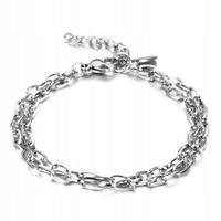 Bransoletka męska stal chirurgiczna podwójna łańcuch