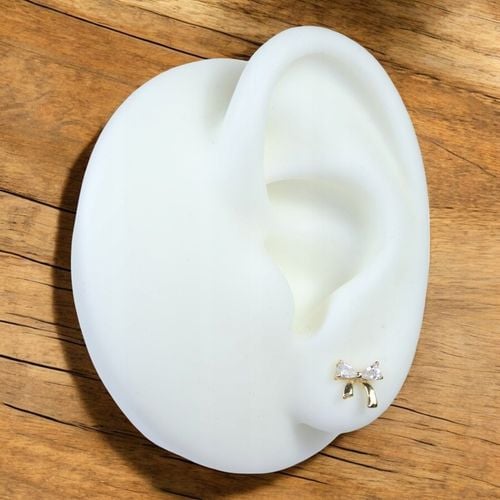 KOLCZYKI SREBRNE 925 Pozłacane z cyrkoniami KOKARDKI KOKARDY Wkrętki Prezen na Arena.pl