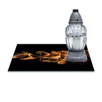 SZKLANA PODSTAWKA POD ZNICZE Z DEDYKACJĄ 30x20cm Miedź dym 68a