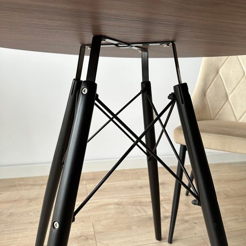 Stolik okrągły PARIS BLACK DTW 80 cm jesion na Arena.pl