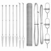 Ogrodzenie z słupkami Srebrny 1.2 x 10 m Stal pokryta PCV