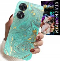 ETUI DO OPPO RENO8 T 4G - MARMURKOWE WZORY + SZKŁO HARTOWANE
