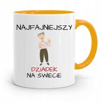 Kubek Żółty Na Dzień Dziadka Najfajniejszy Dziadek Z Nadrukiem Ze Zdjęciem