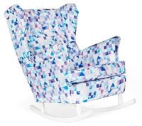 Fotel uszak ARI bujany skandynawski  wzór klocki kwadraty