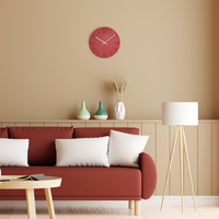 LAVVU Czerwony zegar ścienny Natur ⌀34cm