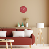 LAVVU Czerwony zegar ścienny Natur ⌀34cm